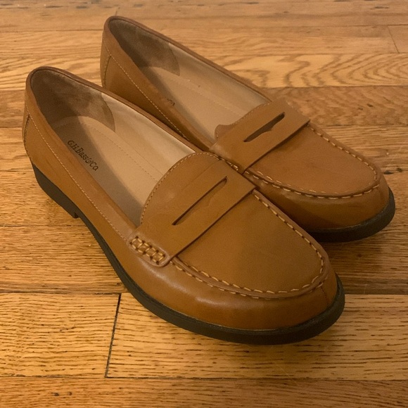Bass Cheryl tan Brown Leather Penny Loafers Size 8 1/2 - Picture 1 of 6